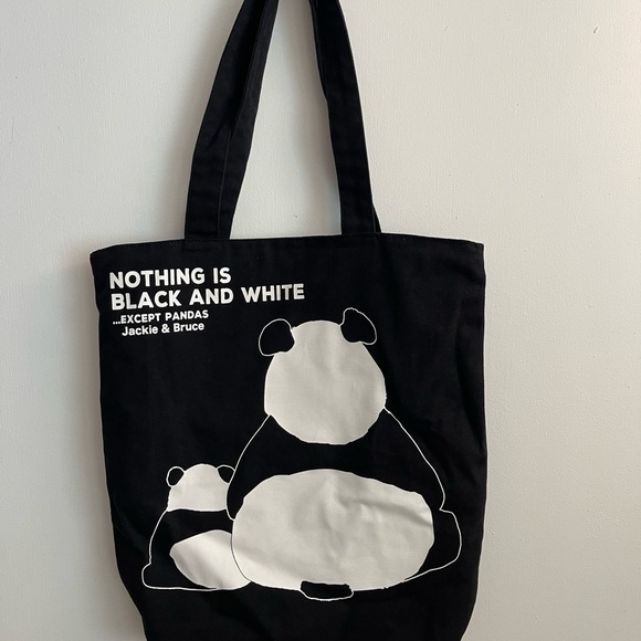 Black and White Panda Tote Bag - Picture 1 of 8